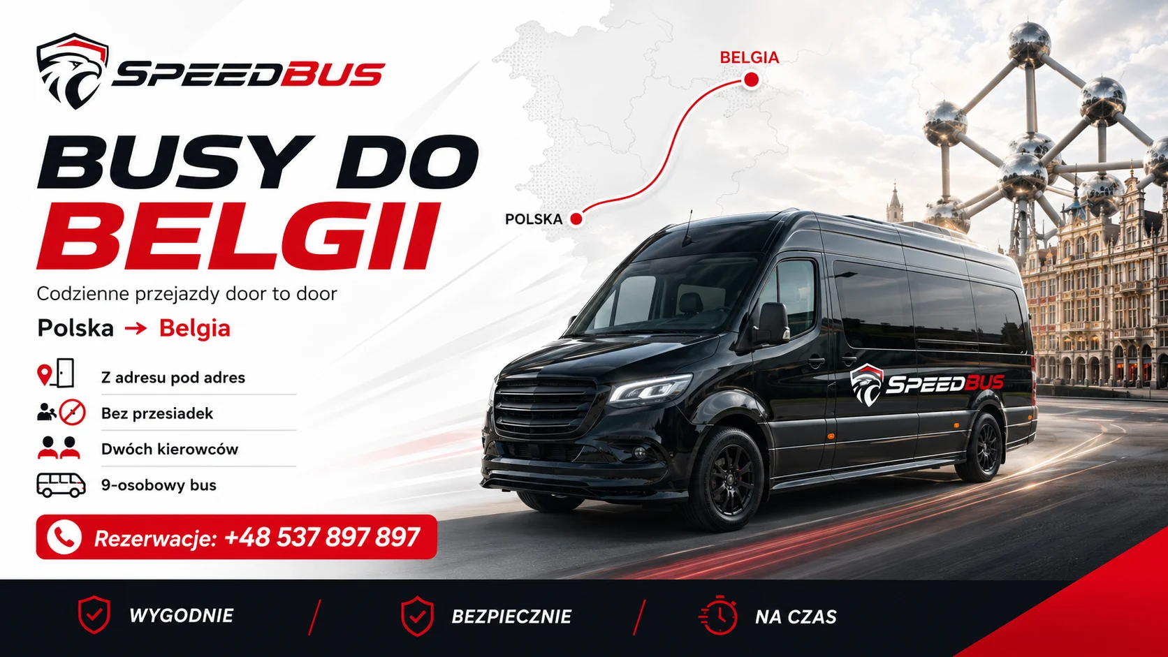 Busy do Belgii z Kraśnika 1 SpeedBus – busy do Belgii z Kraśnika, codzienne przejazdy door to door bez przesiadek